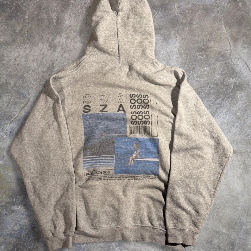 SZA SOS album tour grey graphic hoodie Size M